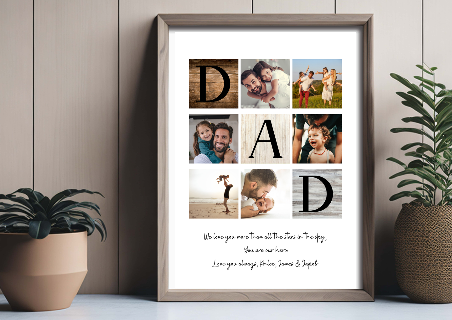 Personalised Dad Photo Collage Frame – Custom Father's Day Gift