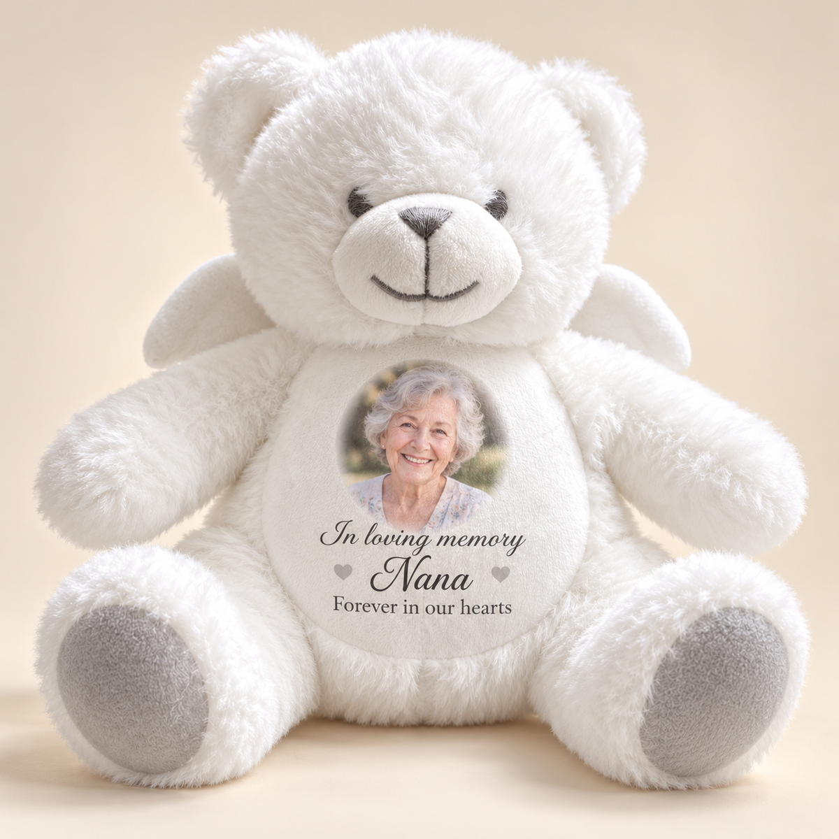 Personalised Memorial Photo Angel Bear