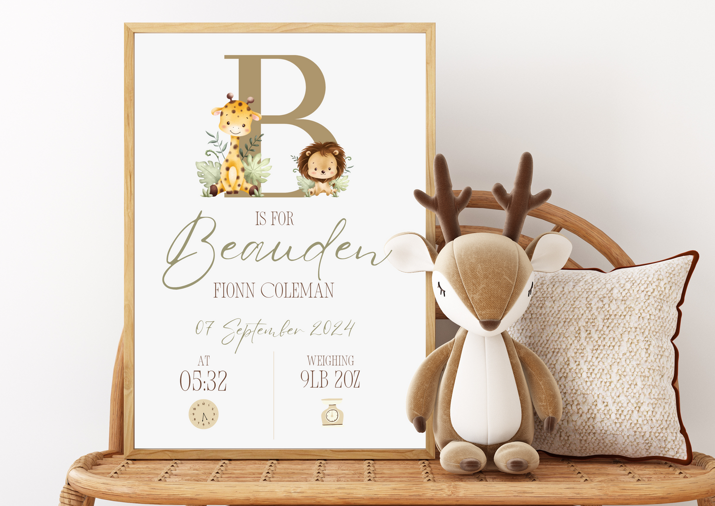 New Baby Details Framed Print