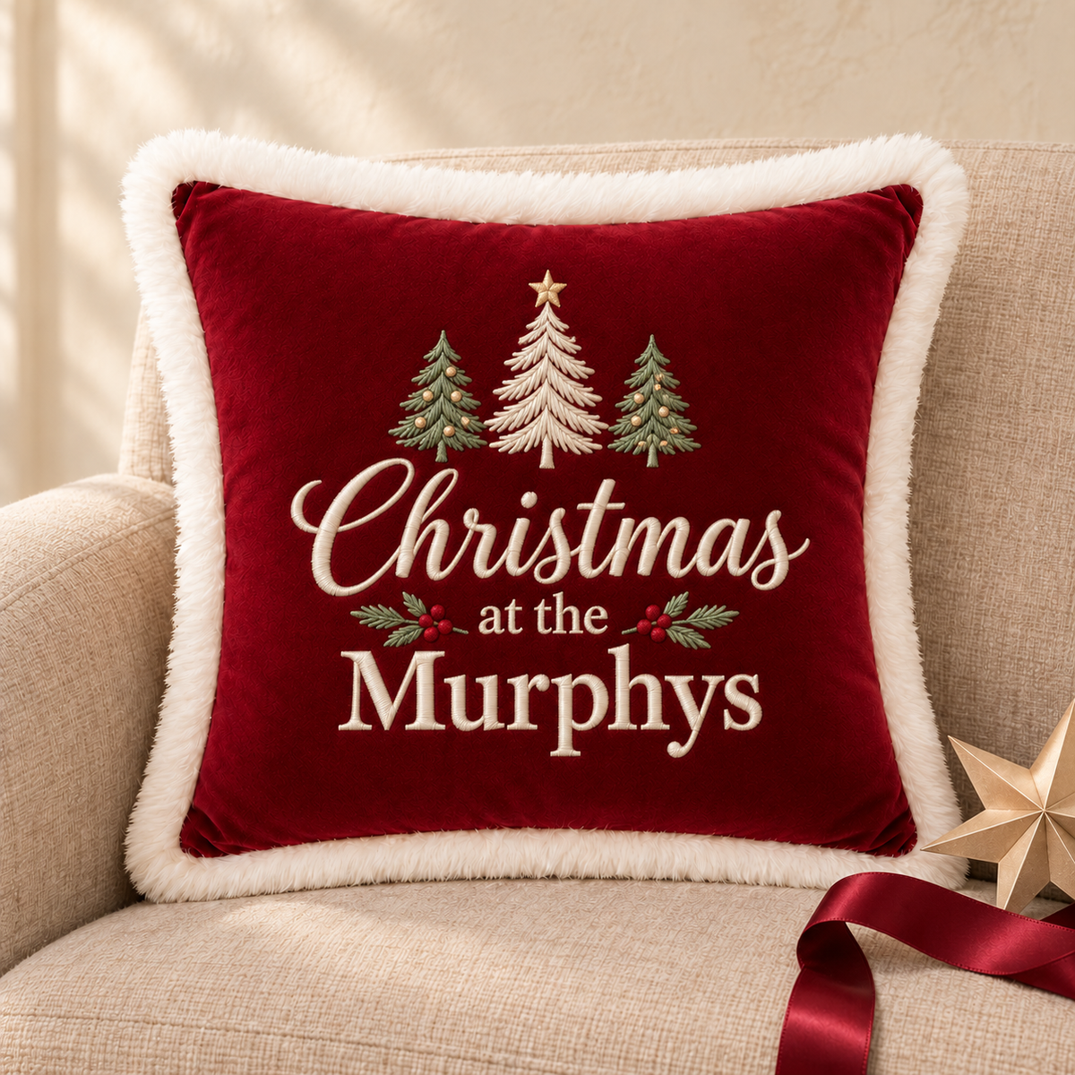 Family Christmas Cushion