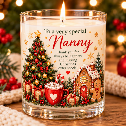 Personalised Special Nanny Christmas Candle