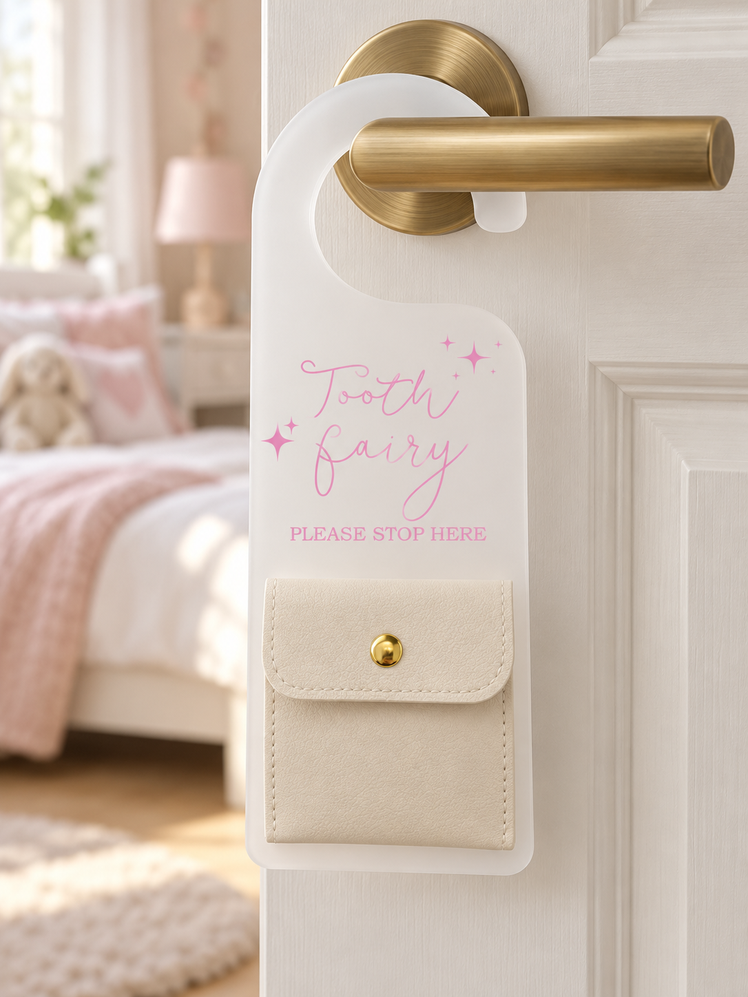 Tooth Fairy Door Hanger with Pouch