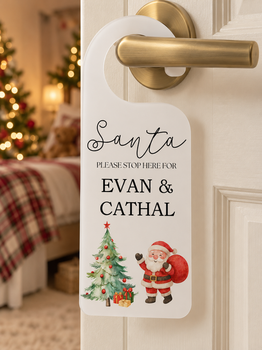 Personalised Santa Stop Here Door Hanger