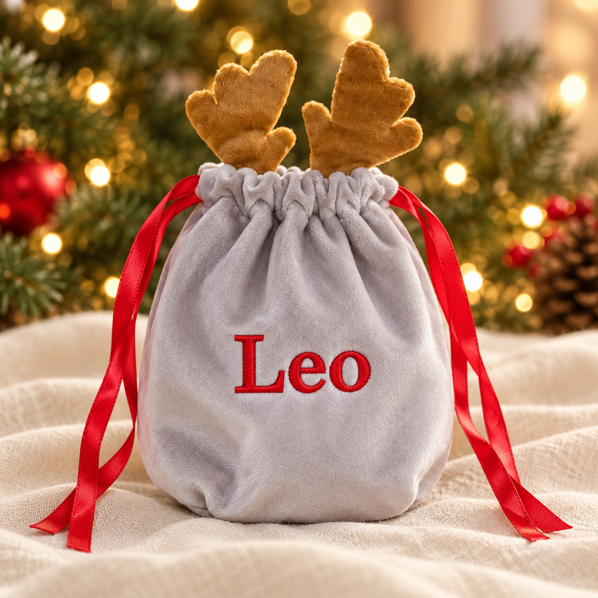Personalised Reindeer Christmas Gift Bag