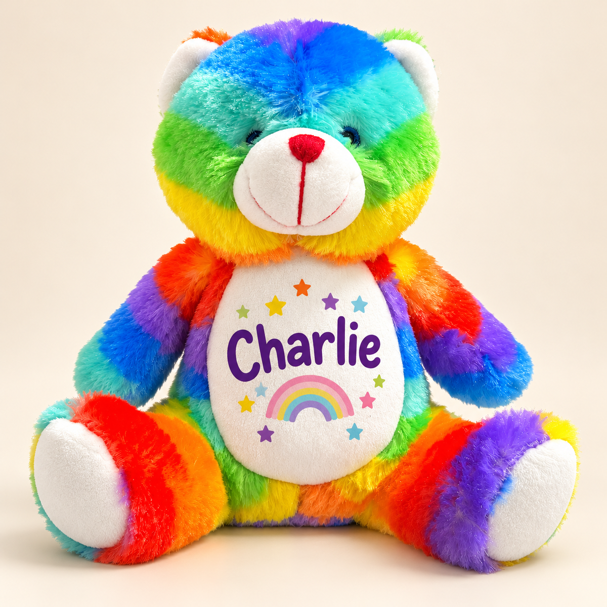 Personalised Rainbow Teddy Bear