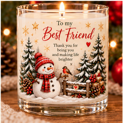Personalised Best Friend Christmas Candle