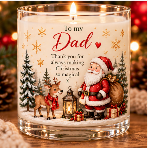 Personalised Dad Christmas Candle