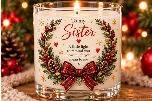 Personalised Sister Christmas Candle