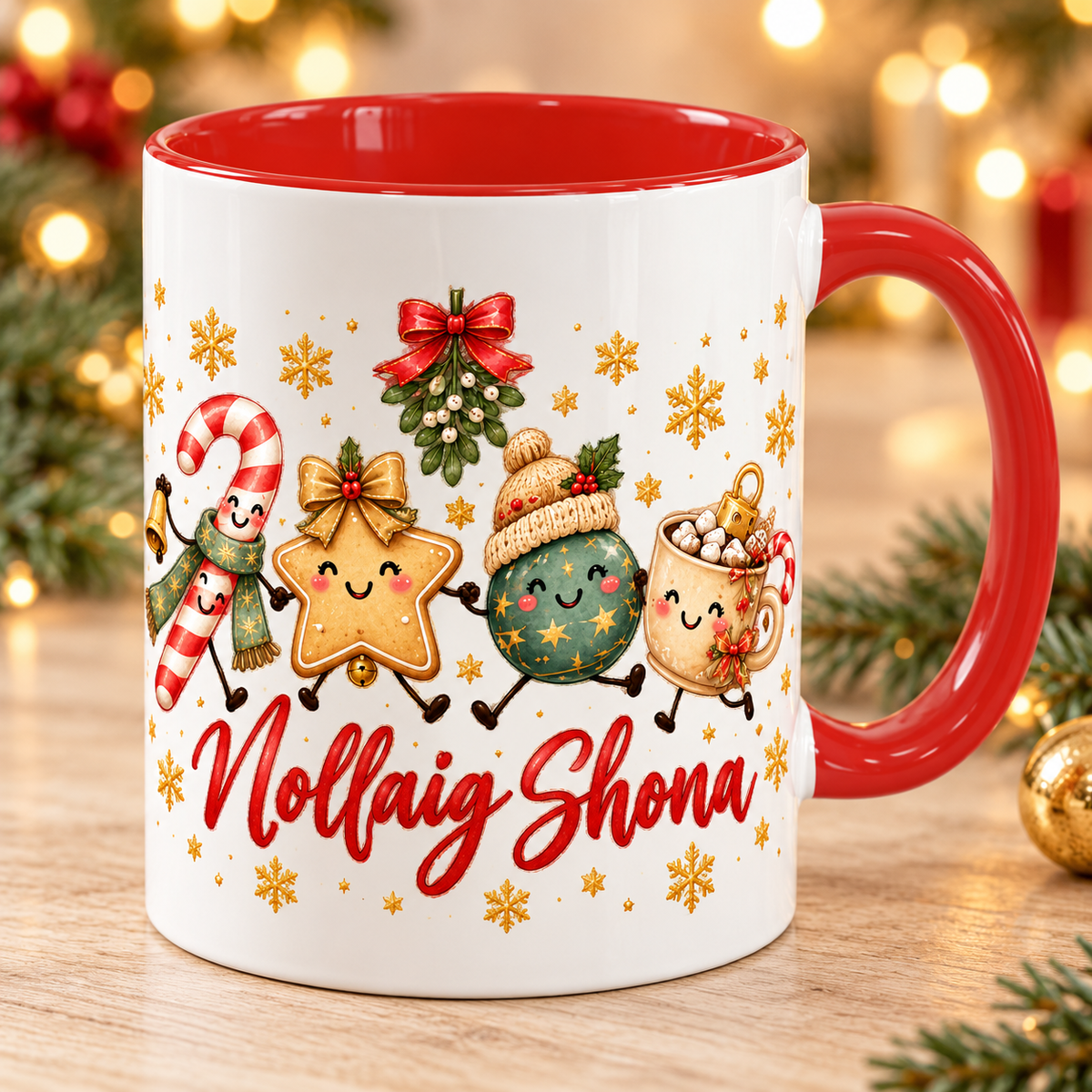 Personalised Nollaig Shona Christmas Mug